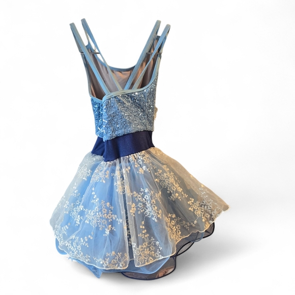 Weissman Ever After Ballet Dance Costume 11138 Blue Sequin Floral Tutu Dress - Picture 5 of 12
